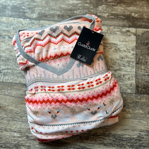 NWT Cuddl Duds Women's Fair Isle Swan & Heart Pajama Set Size L